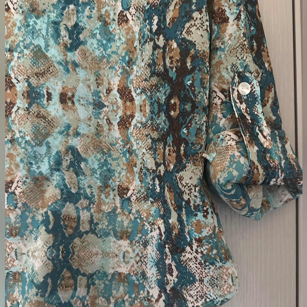 Roper Turquoise Python Western Button Shirt Roll … - image 8